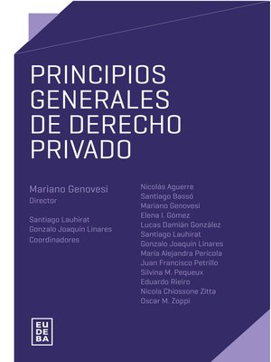 cover image of Principios generales de derecho privado